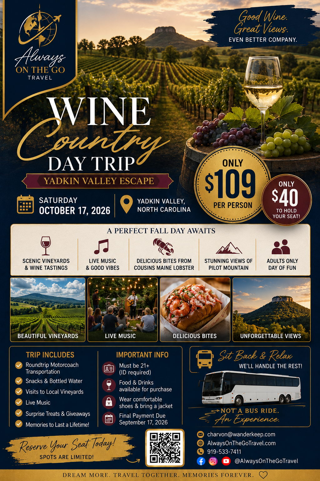 Wine Country Day Trip flyer